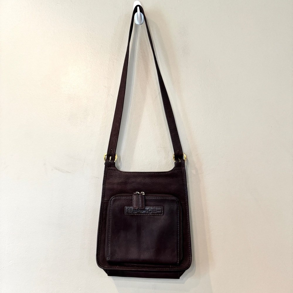 Vintage Fossil Leather Messenger Crossbody Bag Brown Built in Wallet‎ 75082 - Picture 3 of 16